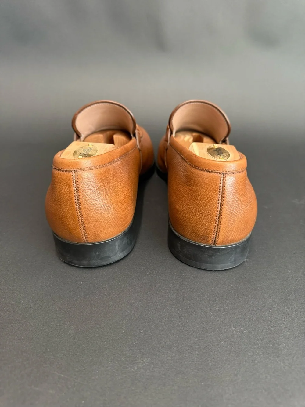 Salvatore Ferragamo Tan Leather Horsebit Loafers